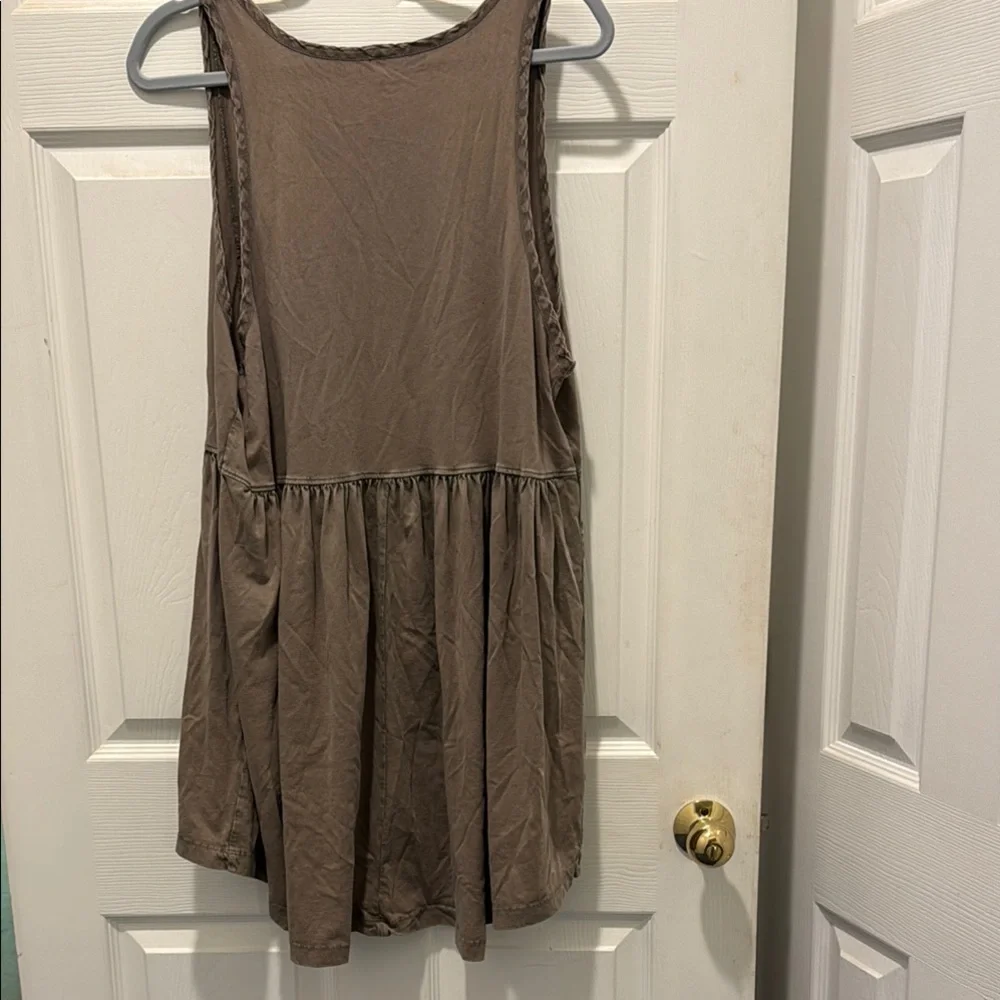 Free People Brown Sleeveless Tank Top‎ or mini with Asymmetrical Hem - Picture 9 of 12